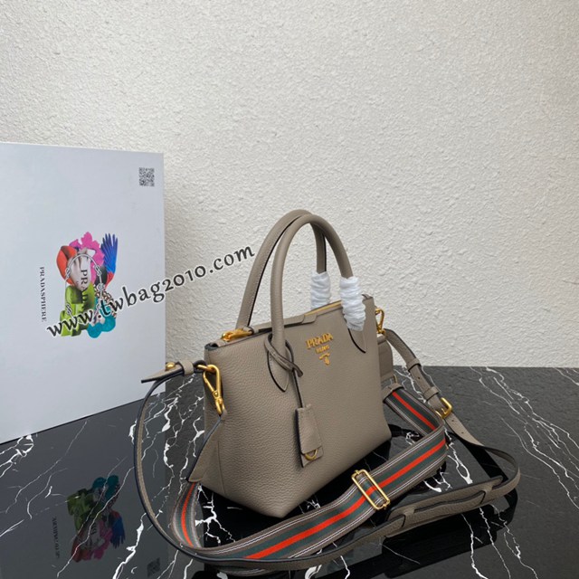 Prada專櫃新款雙肩帶手提包 1BA111 普拉達鹿皮紋牛皮女款肩背包 csp1695